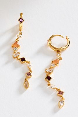 By Anthropologie Mixed Stone Huggie Earrings