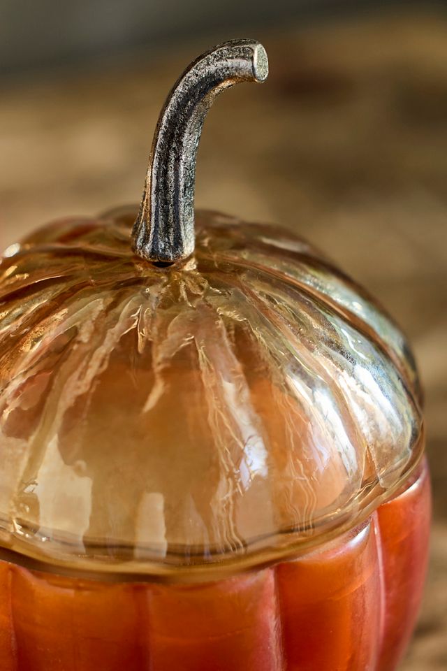 Autumn Bounty Glass Pumpkin Candle #1