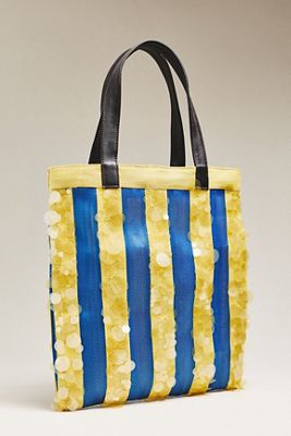 Chan Luu Striped Sequin Market Tote Bag