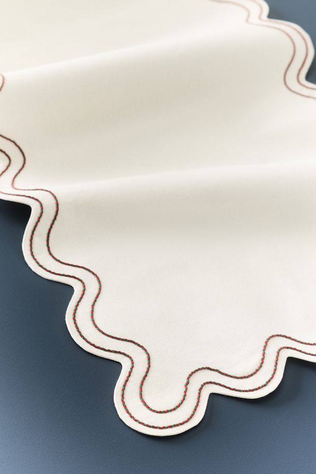 Madeline Embroidered Cotton Table Runner #1