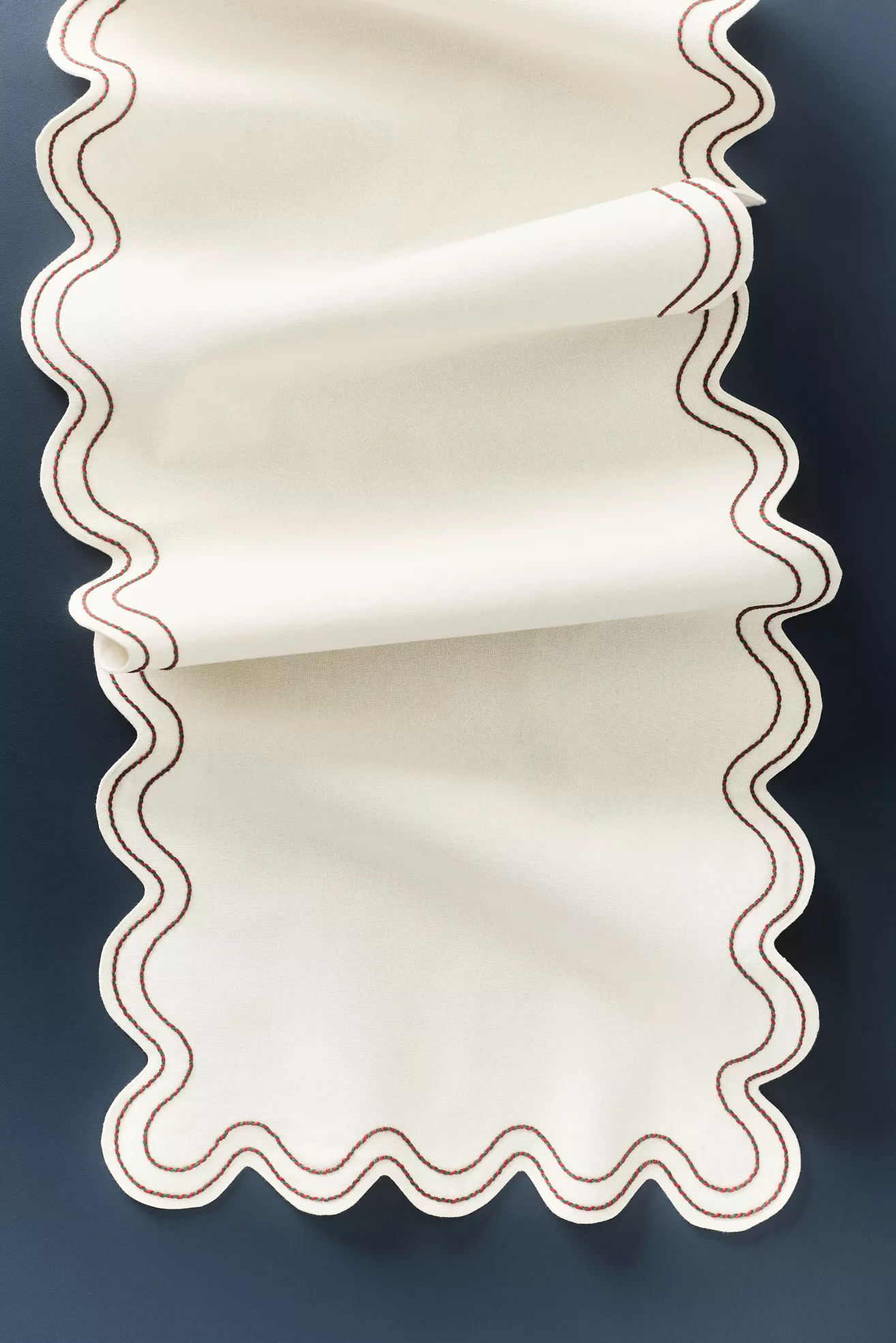Madeline Embroidered Cotton Table Runner