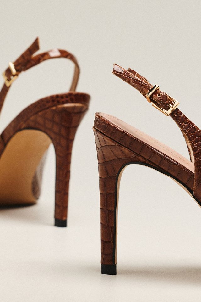 By Anthropologie Pointed Toe Stiletto Slingback Heels #2