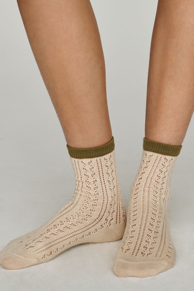 Pointelle Contrast Socks #2
