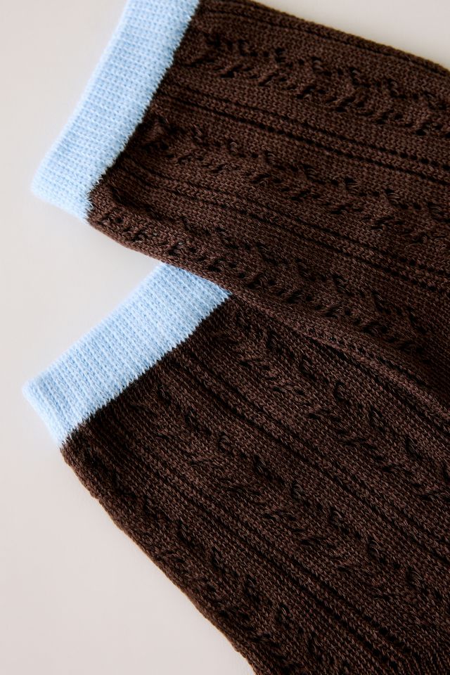Pointelle Contrast Socks #1
