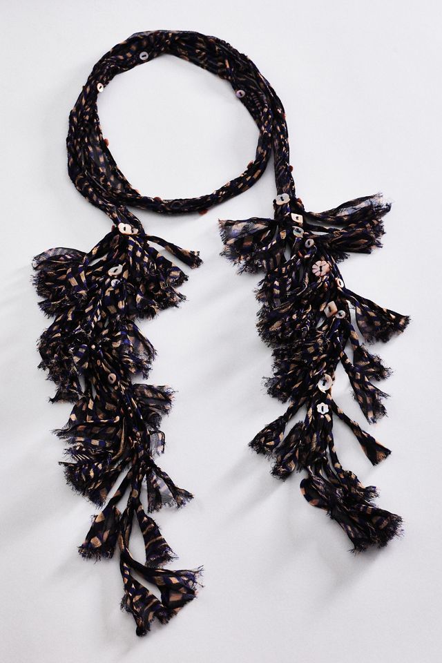 Chan Luu Fringe Skinny Scarf #1