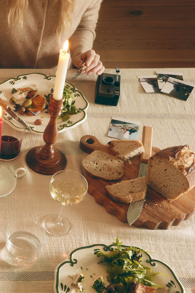 Round Scalloped Wood Cheese Board #2
