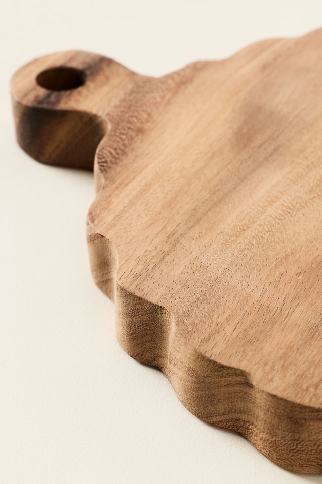 Round Scalloped Wood Cheese Board #1