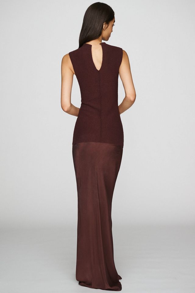 MISHA Boucle Stretch Silk Contrast Maxi Dress #1