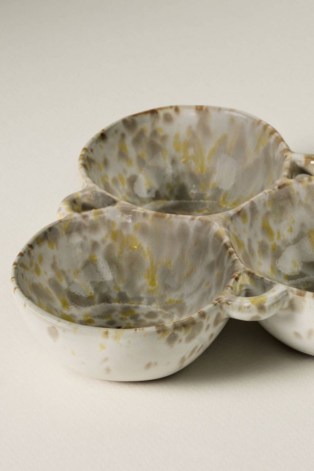 Reactive Stoneware Tri-Bowl #1