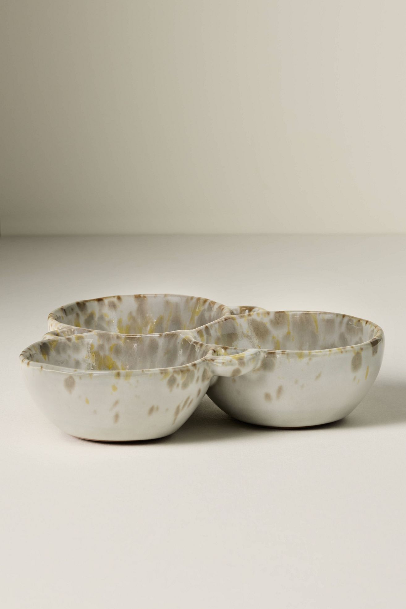 Reactive Stoneware Tri-Bowl - Sand, One Size