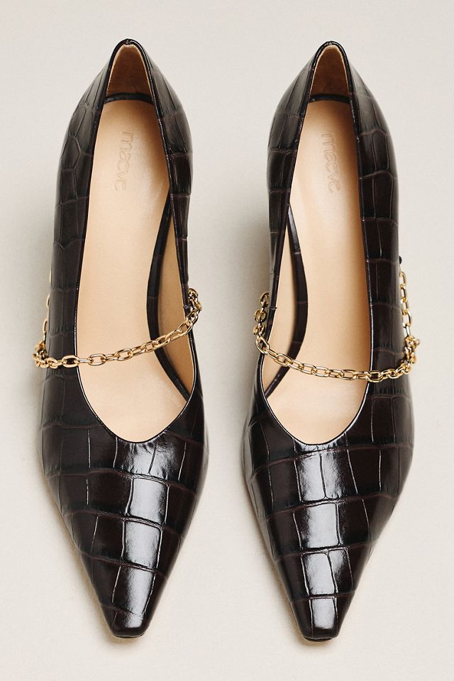 Maeve Leather Chain Pumps #1