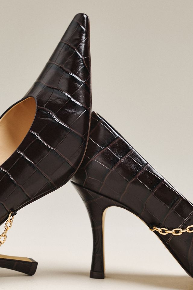 Maeve Leather Chain Pumps #2