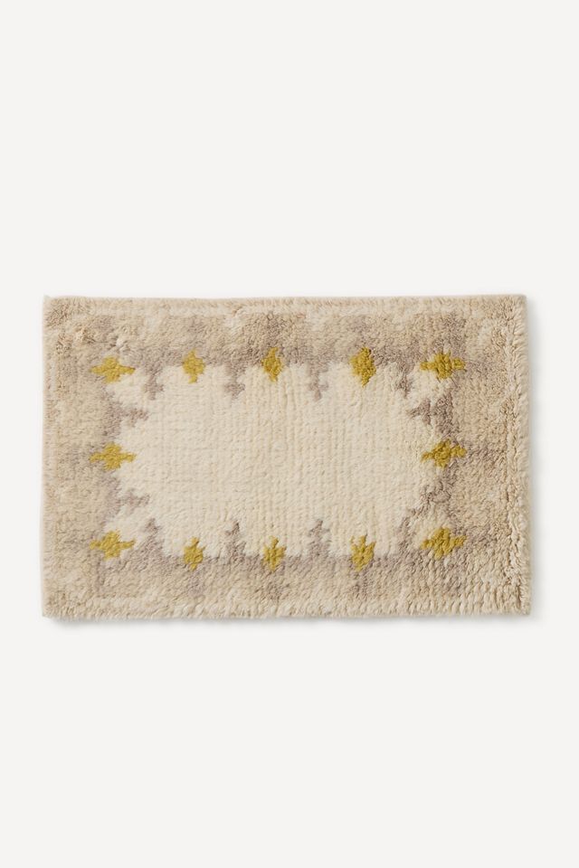 Tufted Wool Floral Border Rug #2