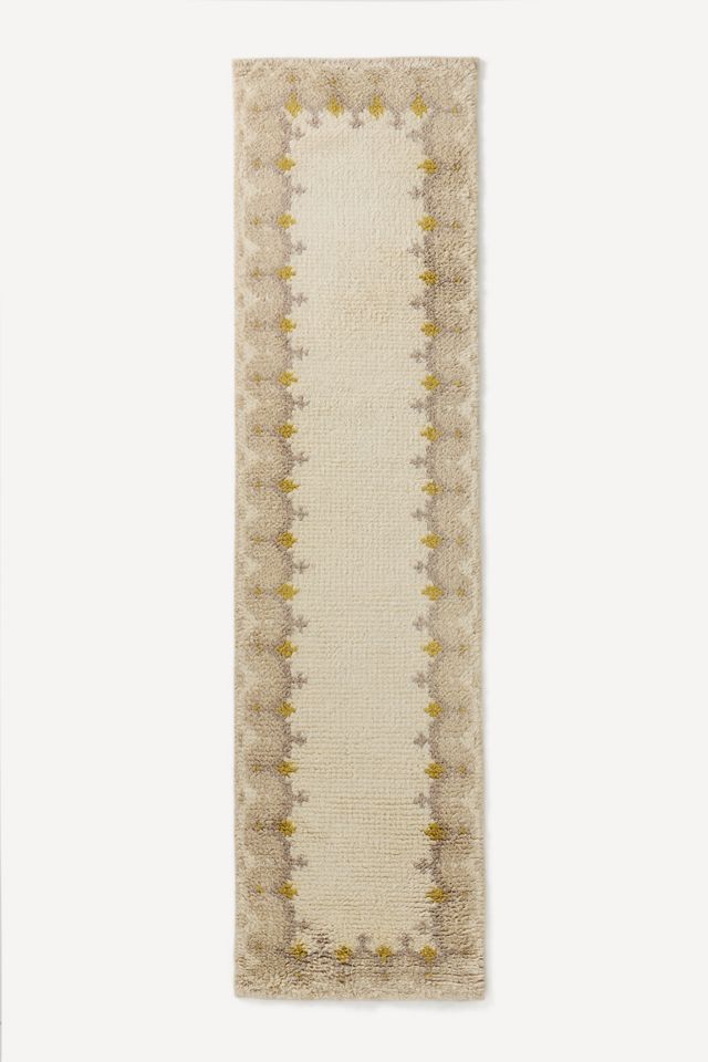 Tufted Wool Floral Border Rug #3