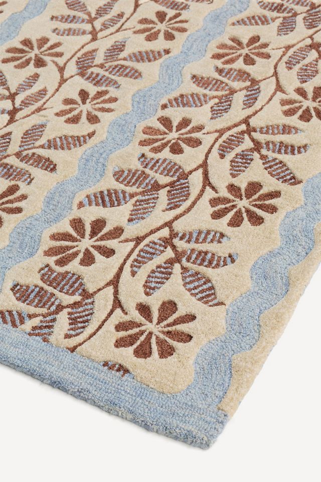 Austin Tufted Wool Striped Floral Rug #1