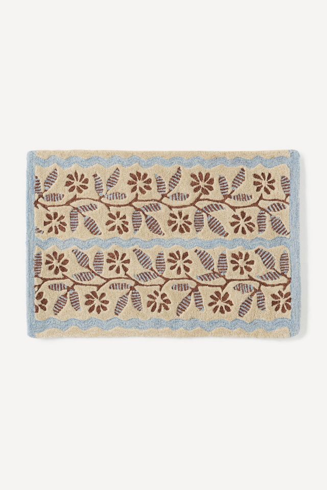 Austin Tufted Wool Striped Floral Rug #2