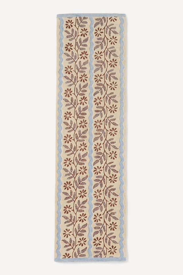 Austin Tufted Wool Striped Floral Rug #3