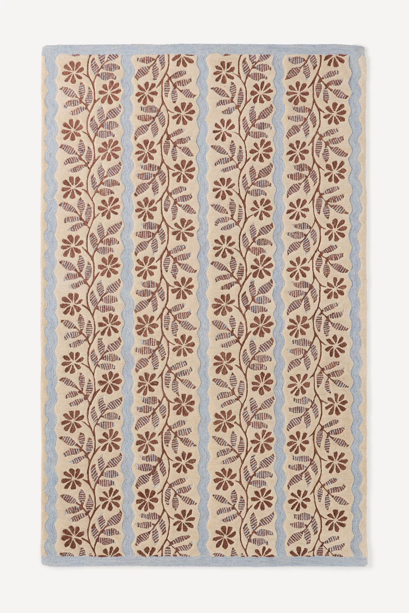 Austin Tufted Wool Striped Floral Rug - thumbnail 2