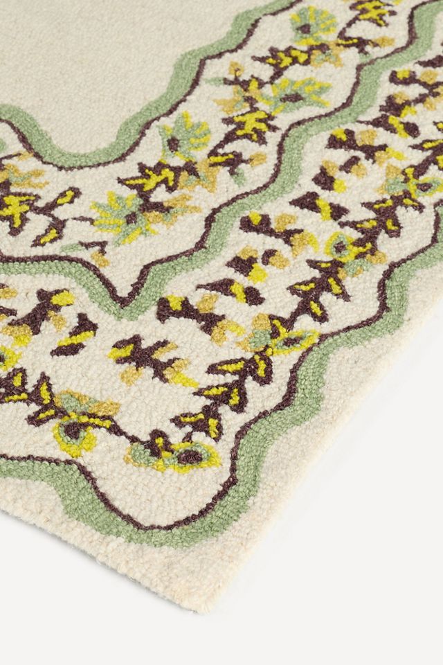 Bristol Flatwoven Floral Border Rug #1