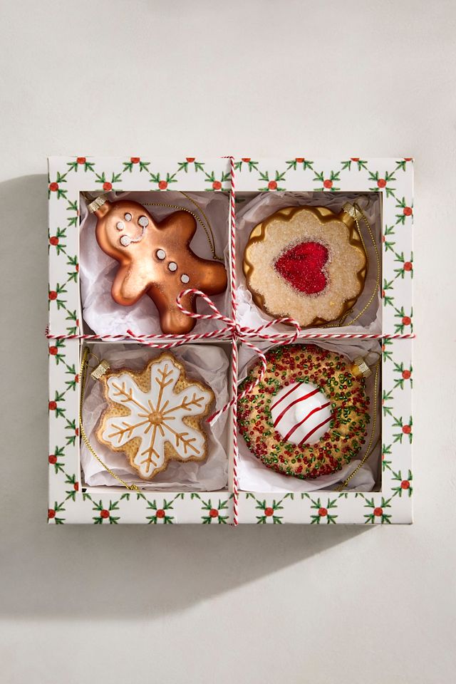 Cookie Tin Glass Ornaments, Set of 4 #1