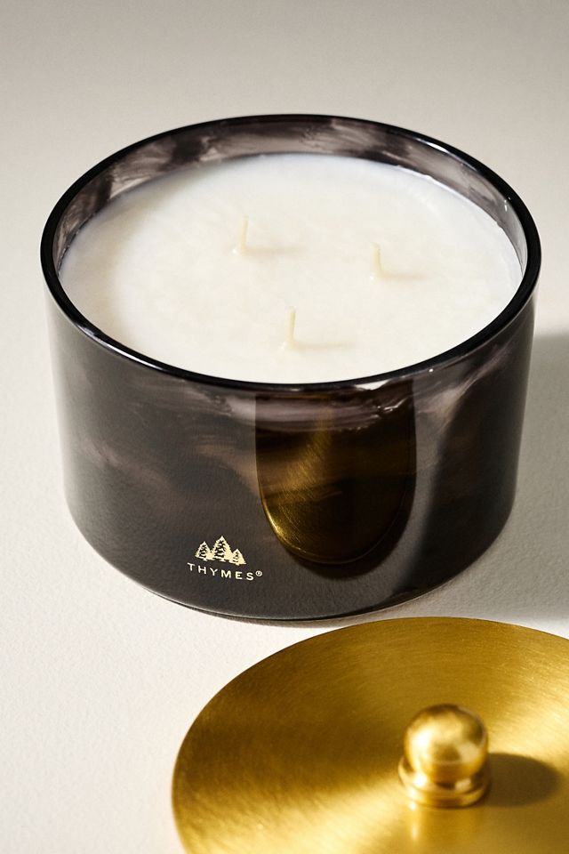 Thymes Woody Noir Woods 3-Wick Glass Candle #2