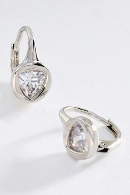 Bezel Gemstone French Hook Earrings