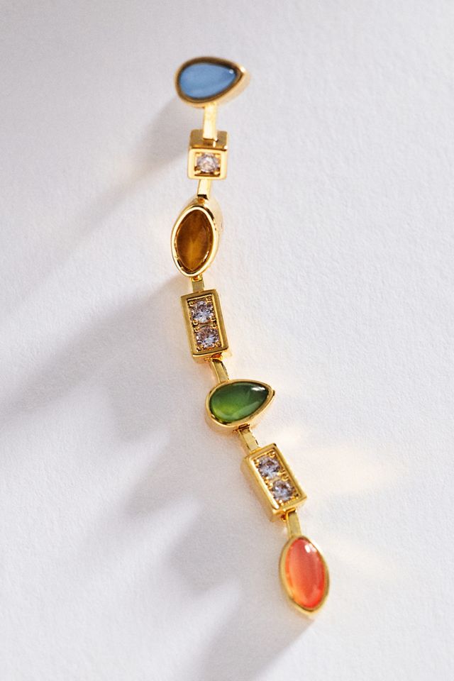 Mixed Gemstone Drop Earrings #1