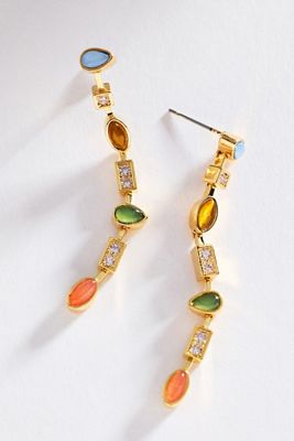 Mixed Gemstone Drop Earrings