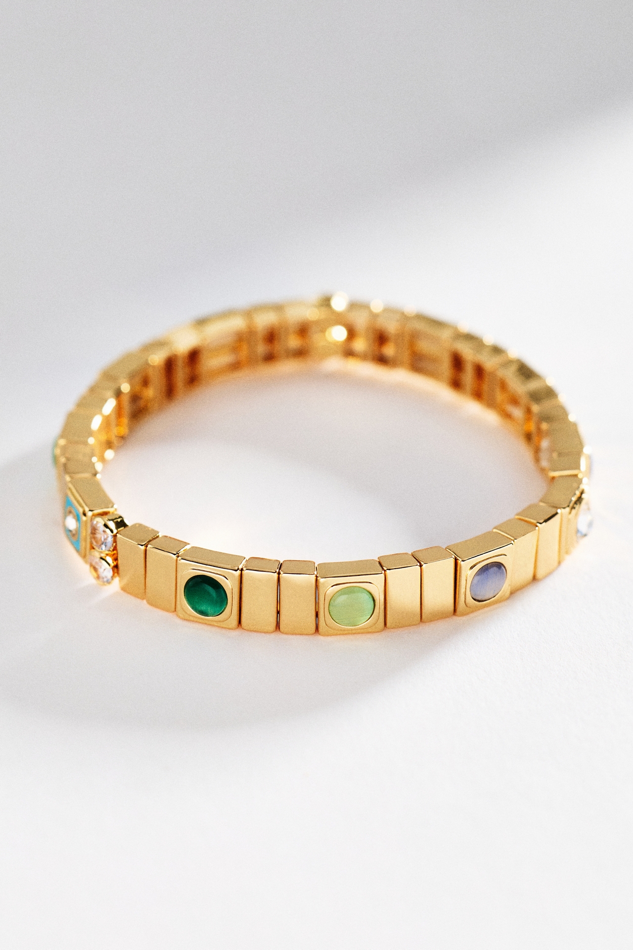 Gemstone Chicklet Bracelet