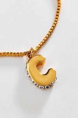 Crystal Initial Pendant Necklace