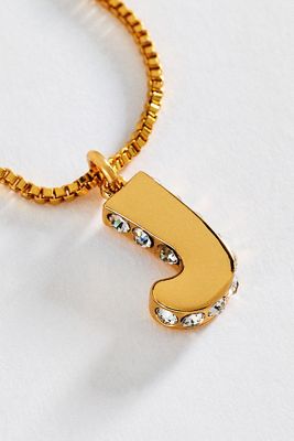 Crystal Initial Pendant Necklace
