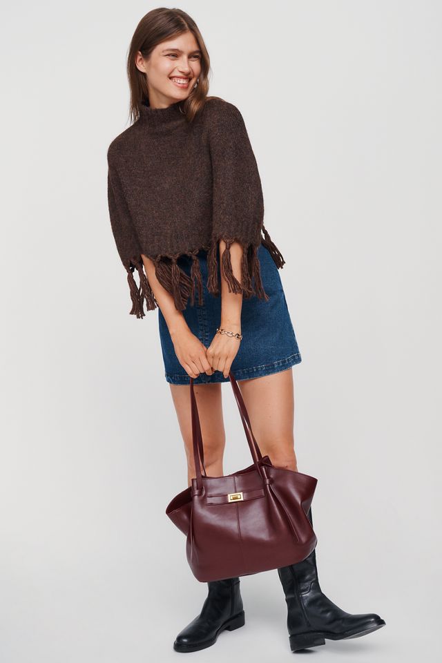 Mare Mare Cropped Fringed Poncho #1
