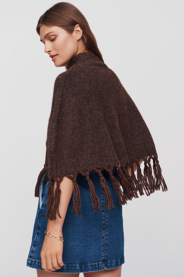 Mare Mare Cropped Fringed Poncho #3