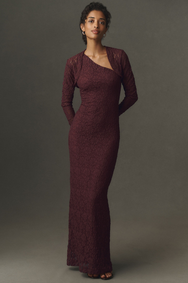 BHLDN Stretch Lace Bolero Maxi Dress