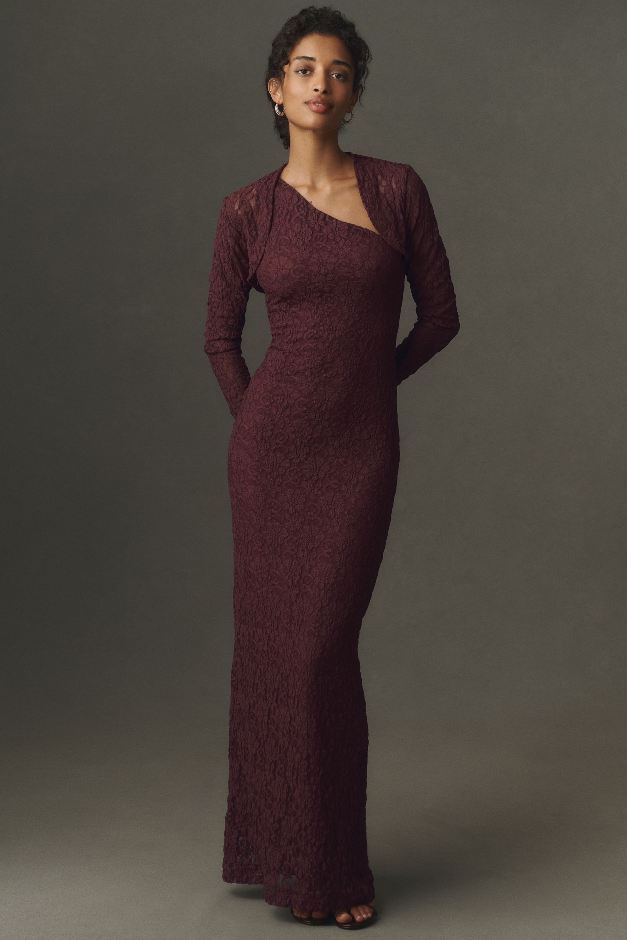 BHLDN Stretch Lace Bolero Maxi Dress