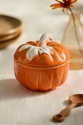 Pumpkin Ceramic Lidded Bowl