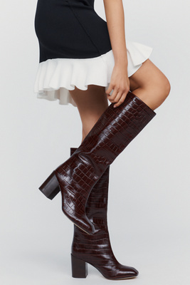 Maeve Square-toe Tall Boots In Brown
