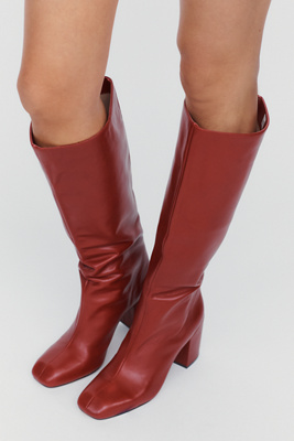 Maeve Square-toe Tall Boots In Red