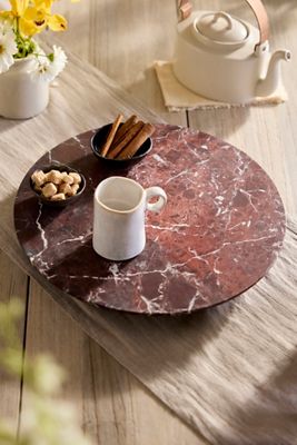 Rosso Levanto Marble Lazy Susan