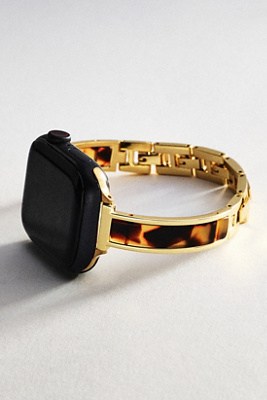Posh Tech Addison Metal & Tortoise Apple Watch Band In Gold