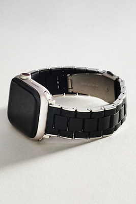 Posh Tech Orla Silicone & Stainless Steel Apple Watch Band In Black