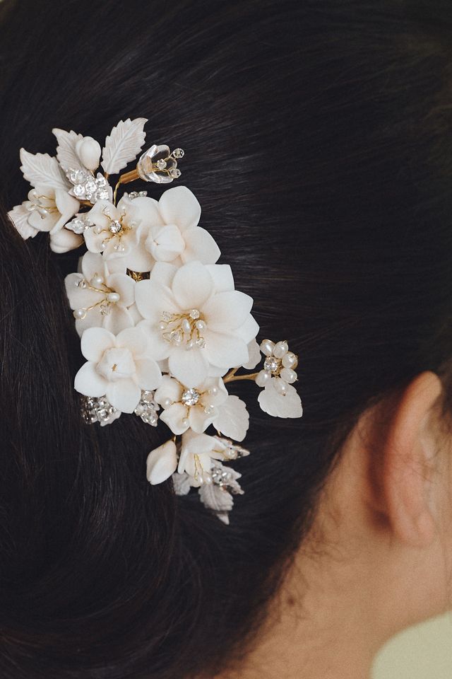 Twigs & Honey Creamy Floral Petite Garden Hair Comb #1