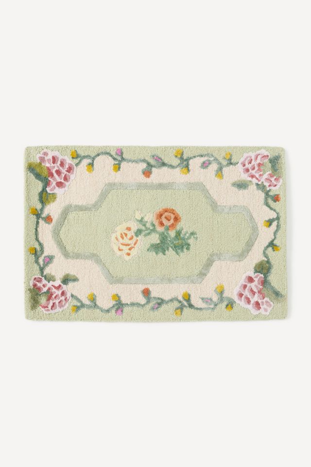 Jensine Tufted Wool-Blend Floral Border Rug #2