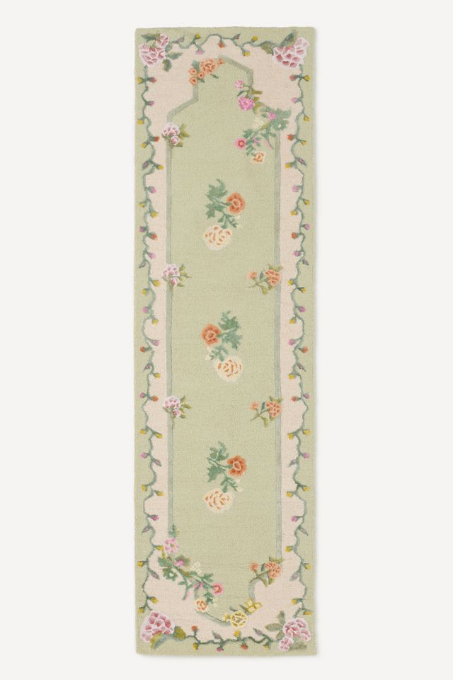 Jensine Tufted Wool-Blend Floral Border Rug #3