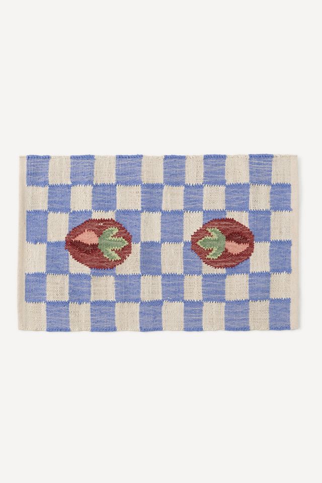 Flatwoven Jute Checkered Radish Rug #2