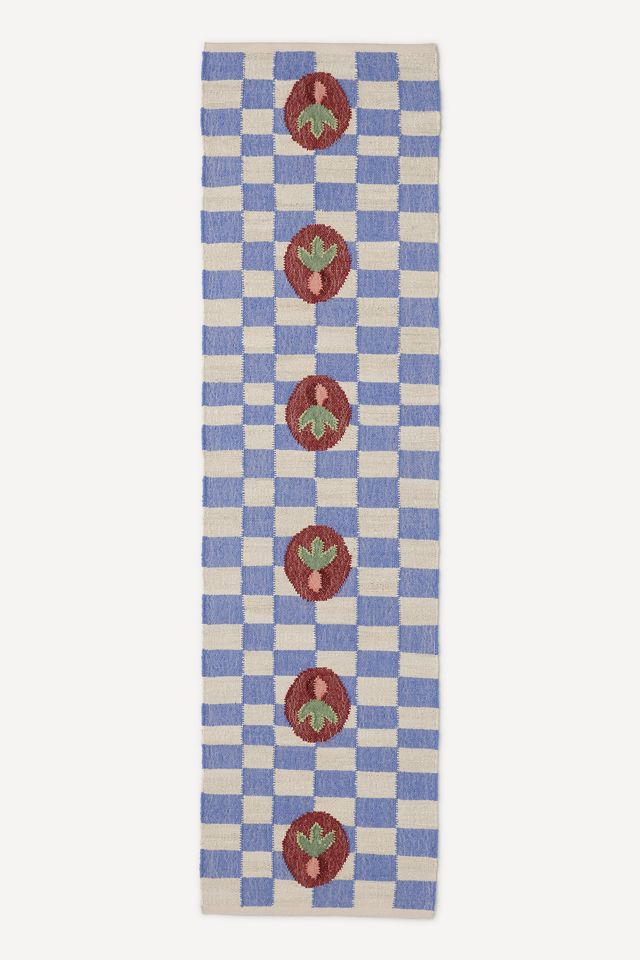 Flatwoven Jute Checkered Radish Rug #3