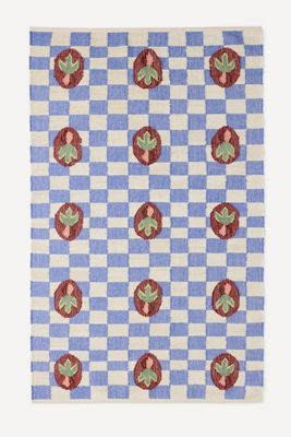 Flatwoven Jute Checkered Radish Rug