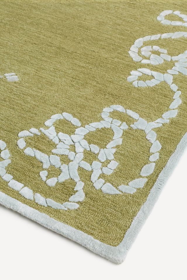 Maeve Beaumont Tufted Wool Rope Border Rug #1