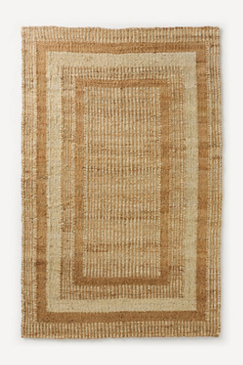 Anthropologie Tyler Flatwoven Jute Border Rug In Brown