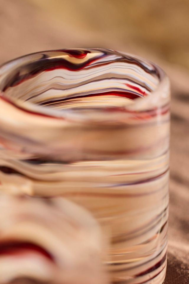 Mauve Swirl Glass Tumblers, Set of 2 #1